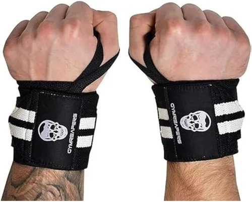 Miniatura 14 de Gymreapers Muñequeras de levantamiento de pesas (aprobadas por IPF) de 18 pulgadas, soporte de muñeca de calidad profesional con lazo para el pulgar