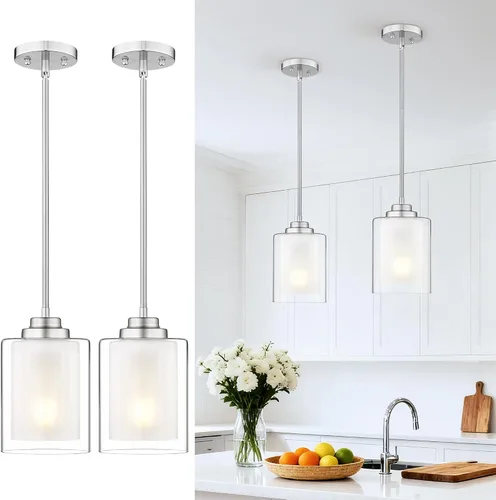 Miniatura 24 de TENGXIN Lámpara Colgante Moderna para Isla de Cocina, Accesorio de Lámpara de Techo Colgante de Oro Cepillado, Iluminación Colgante de Estilo Granja
