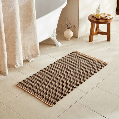 Miniatura 156 de TYUU Tapete de baño estilo gofre, tapete de baño bohemio, antideslizante, lavable, súper absorbente, de secado rápido, bonito tapete de baño