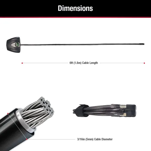 Miniatura 6 de Master Lock Candado de cable de acero pitón negro con llaves, cámara antirrobo resistente y cable de bloqueo de kayak, paquete de 2, 8417T