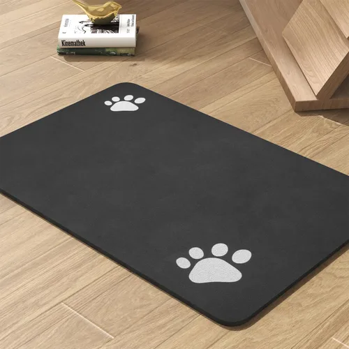 Miniatura 16 de Tapete para comedero de mascotas, absorbente, para tazón de alimentos y dispensador de agua del perro, no deja manchas, se seca rápido, de 23 x 34