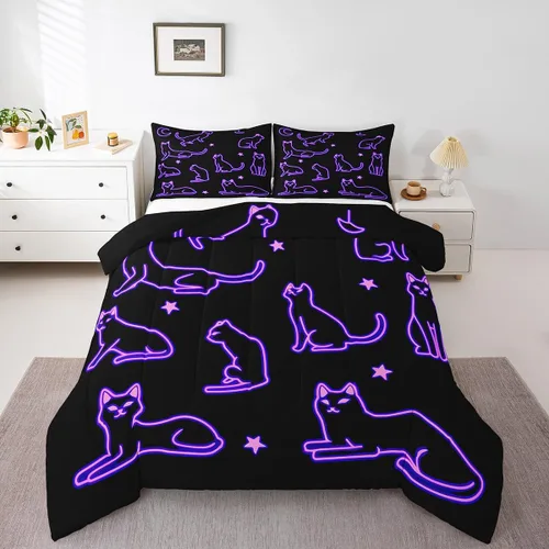 Miniatura 18 de Erosebridal Juego de edredón para niños, tamaño individual para niños y niñas, ropa de cama de dinosaurio degradado, decoración de dormitorio