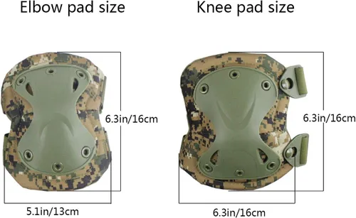 Miniatura 2 de Almohadillas Protectoras Tácticas de Combate para Rodilla y Codo para Juegos de Paintball CS al Aire Libre, Ciclismo, Seguridad, Equipo de Dw