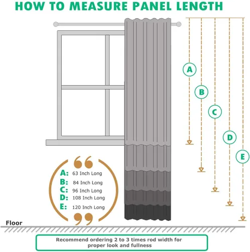 Miniatura 6 de Royal Bedding Victoria - Paneles térmicos opacos, cortinas de ventana de jacquard con ojales superiores para oscurecer la habitación, un par, juego
