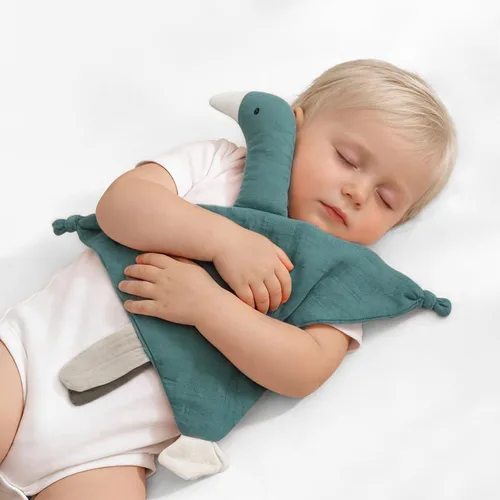 Miniatura 10 de ZIGJOY Bunny Lovey - Manta de seguridad de muselina de algodón suave y transpirable para bebés, regalos para recién nacidos, niños y niñas, azul