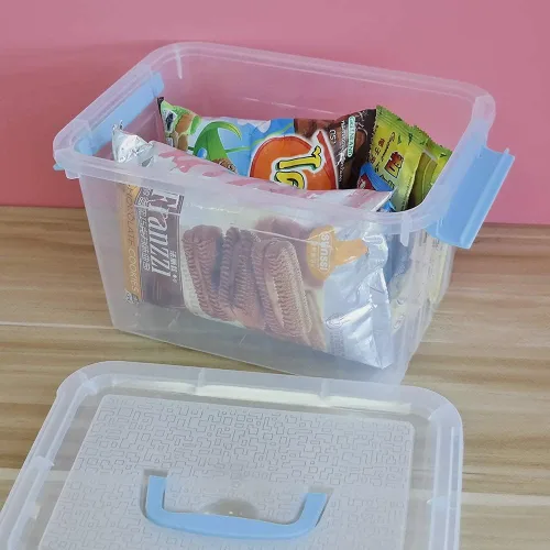 Miniatura 6 de 6 cajas de almacenamiento con asas y tapa de plástico