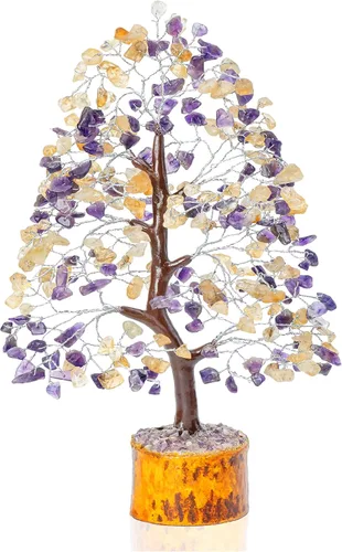 Miniatura 13 de Árbol de la vida de 7 chakras, árbol de la vida de cristal, árbol de piedras preciosas hecho a mano, árbol de Feng Shui, decoración de cristal