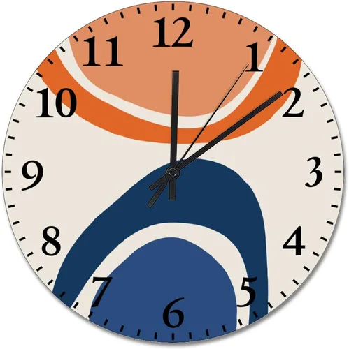 Miniatura 14 de ArogGeld Reloj de pared de madera gris aguamarina verde azulado, reloj de pared de flores de dalia, reloj de pared silencioso sin tictac, funciona