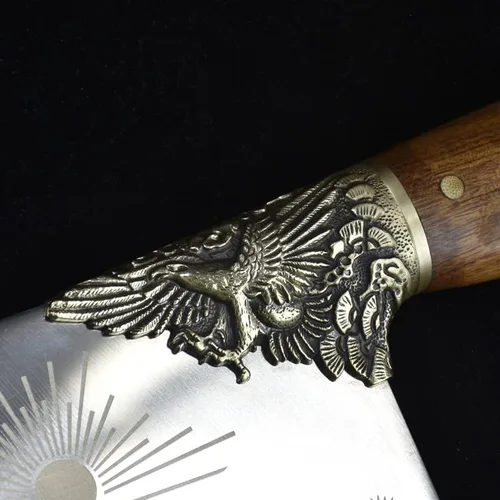Miniatura 2 de Cuchillo de carne, cuchillo de cocina forjado a mano de 9 pulgadas, cuchillo de cocina de hoja afilada, cuchillo de cocina Longquan de China