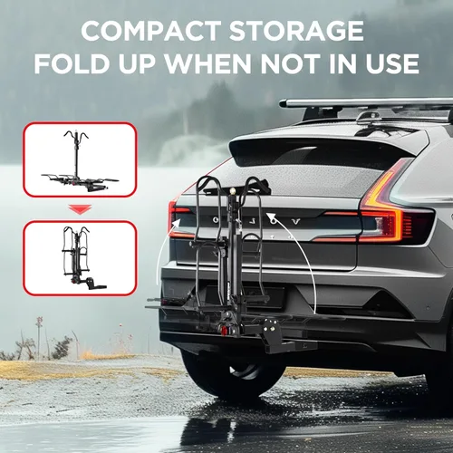 Miniatura 4 de Young 2 Bike Rack Basculante Montado en Enganche con Pedal Conveniente para Automóviles, SUVs y Camiones, Se Adapta a Enganches de 1.25" y 2