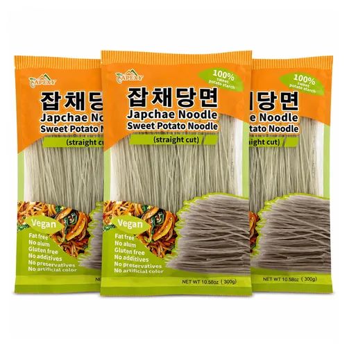 Miniatura 10 de APEXY Fideos de vidrio de batata corte recto, fideos japchae, pasta de fideos coreanos, sin grasa y sin gluten, 100% almidón de batata, sin