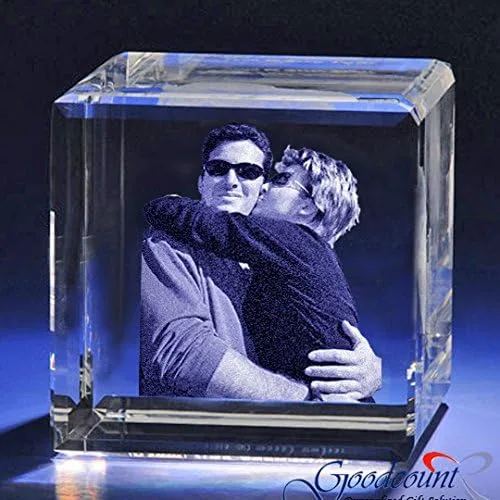 Miniatura 3 de Cubo plano de cristal grabado personalizado A1804, Vidrio