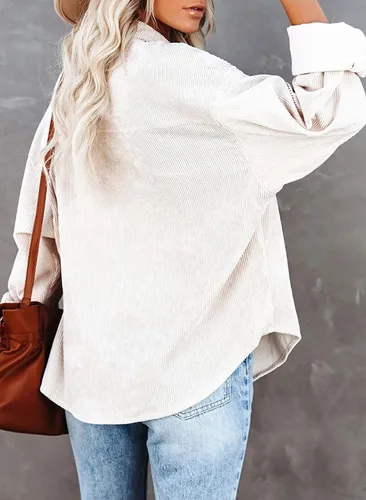 Miniatura 3 de Astylish - Camisas de pana para mujer, blusa informal de manga larga con botones
