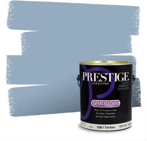 Miniatura 1121 de Pintura Exterior + imprimación PRESTIGE, todo-en-uno, 1 galón, acabado mate, color comparable al Valspar* Royal Gray* VS151-Gris real