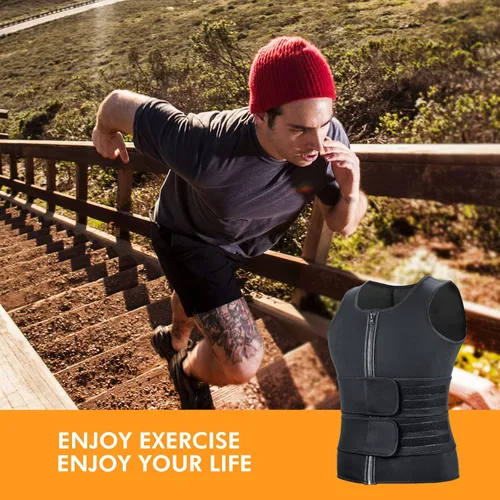 Miniatura 5 de A+ Choice Sauna Vest Waist Trainer for Men - Mens Sauna Suit Double Sweat Belt Body Shaper for Gym Workout Exercise