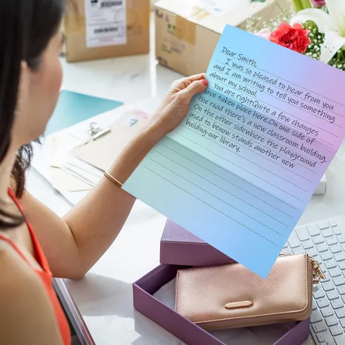 Miniatura 6 de Patelai 120 hojas de papel de escritura, 8.5 x 11 pulgadas, papel de escritura de letras forradas de doble cara, lindo juego de papelería