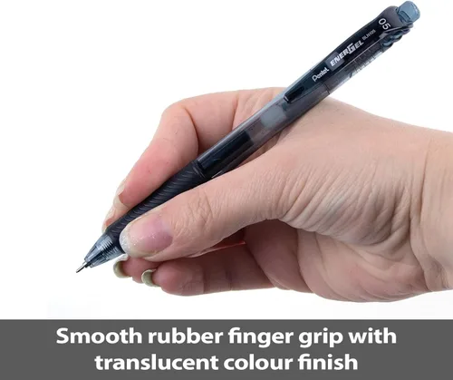 Miniatura 3 de Pentel EnerGel-X - Lapicera de gel líquido retráctil, punta de 0,7 mm de metal, trazo medio, 3 unidades, Negro
