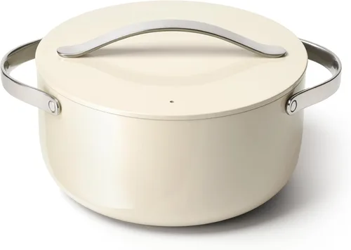 Miniatura 10 de Caraway Olla de cerámica antiadherente para horno holandés con tapa (6.5 cuartos de galón, 10.5 pulgadas), no tóxica, sin PTFE ni PFOA, apta