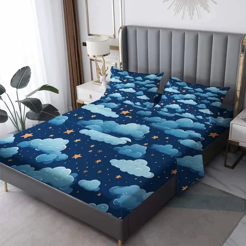 Miniatura 10 de Solar System Sheets - Juego de sábanas de tamaño California King, sábanas de cama del espacio exterior, microfibra suave y bolsillo profundo