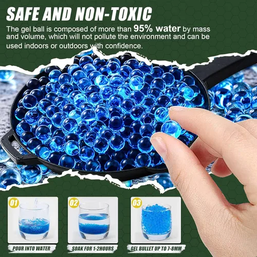 Miniatura 7 de Anstoy Gel Ball Blaster - Lanzador de bolas de gel ecológico, divertido juguete para el aire libre, para niños y niñas a partir de 12 años Amor