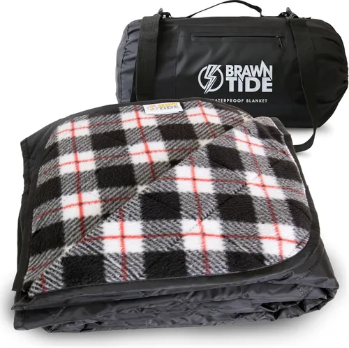 Miniatura 12 de BRAWNTIDE Manta grande impermeable para exteriores, forro polar extragrueso, cálida, resistente al viento, a prueba de arena, acolchada, 82 x 55