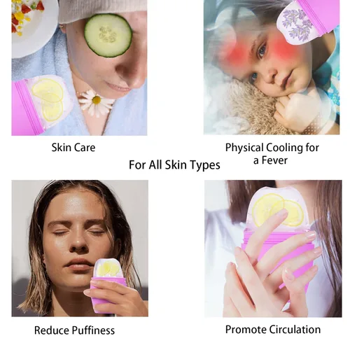 Miniatura 5 de Evmliy Rodillo de hielo facial, rodillo de hielo de silicona para apretar y levantar la piel, la cara y los ojos, alivio de la hinchazón facial