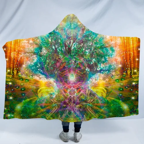 Party Festival Shamanic Hooded Blanket | Comfy Warm Meditation Throw Cape | Yoga | Hooded Sherpa Blanket | Festival Outfit | Ceremony Poncho | Dear