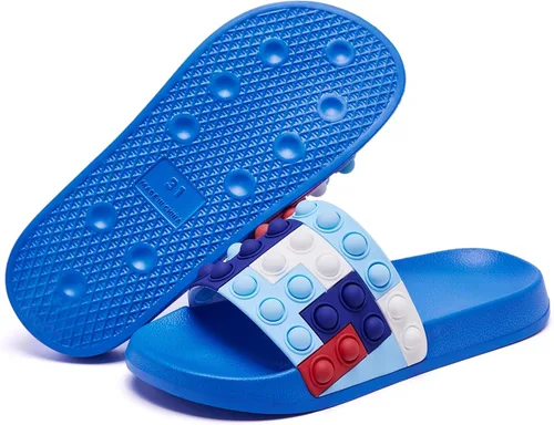 Miniatura 7 de Engtoy Sandalias para niños y niñas, unisex, ligeras, antideslizantes, puntera abierta, cómodas, para ducha, playa, divertidas sandalias