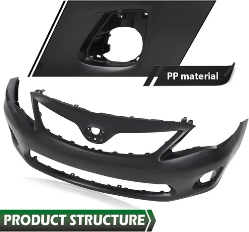 Miniatura 4 de GRAND ORANGE Cubierta de parachoques delantero imprimada compatible con Toyota Corolla Base CE L LE 2011 2012 2013 5211903901, TO1000372