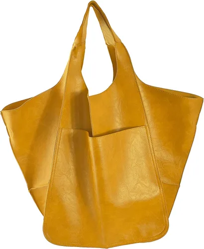 Miniatura 10 de KlaOYer - Bolso de mano de cuero de gran capacidad, bolso de trabajo, bolso hobo de piel sintética, bolso de mano y bandolera grande, bolso de viaje