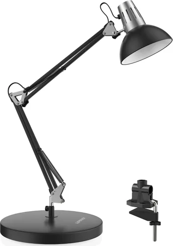 Miniatura 10 de LEPOWER Lámpara de escritorio de metal, ajustable de cuello de ganso lámpara de mesa de arquitecto con interruptor de encendido/apagado, lámpara