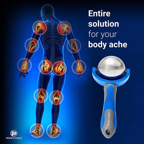 Miniatura 7 de PRIME Fitness bola giratoria para masajes en frío Terapia en frío Bola rodante de hielo con mango palo criogénico Alivio del dolor muscular