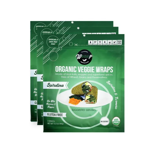 Miniatura 9 de WrawP Mini envolturas orgánicas para verduras – PICANTE (paquete de 3) ESTABLES EN ESTANTE, todo natural, sin gluten, paleo, vegano crudo. Perfecto