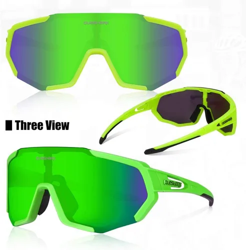 Miniatura 2 de Queshark - Gafas de ciclismo, lentes de sol deportivos para hombres y mujeres, 1 lente polarizada 2 HD, lentes de sol polarizados para ciclismo