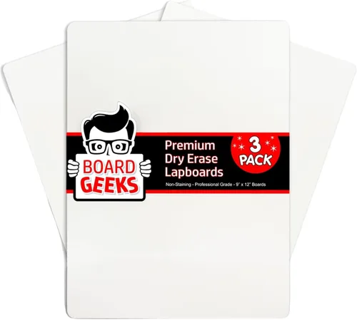 Board Geeks Mini pizarra de borrado en seco para niños, paquete de 3, pizarras blancas pequeñas de 9 x 12 pulgadas para estudiantes y profesores,