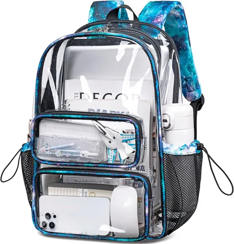 Miniatura 42 de CAMTOP Mochila transparente resistente y transparente para estudiantes, escuela, trabajo, festival, viajes, deportes, Beige, Mediana, Camtop Mochila