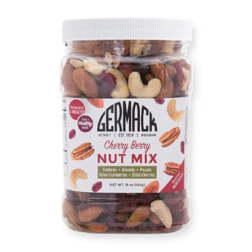 Germack® Mezcla de frutos secos de cereza – anacardos, arándanos secos, cerezas secas Michigan, almendras y nueces pecanas – Sin tostar y sin sal