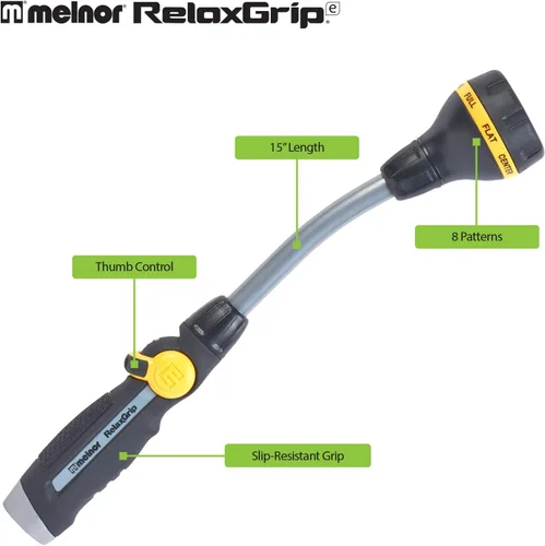 Miniatura 8 de Melnor 65172AMZ Relax Grip 8 Patrones Varita de 15" con adaptador