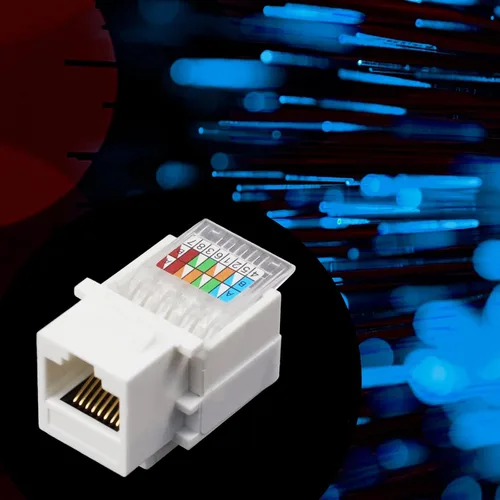 Miniatura 3 de Antrader Paquete de 10 adaptadores de conector RJ45 Cat6 Keystone Jack para placa de pared, cable LAN Ethernet de red de Internet