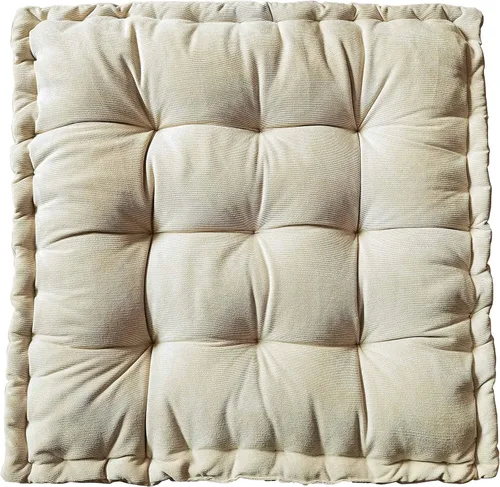 Miniatura 6 de Verpert Almohada de suelo de 25 x 25 pulgadas, cojín cuadrado de meditación, asientos de suelo para adultos, cojín de asiento capitoné de gran