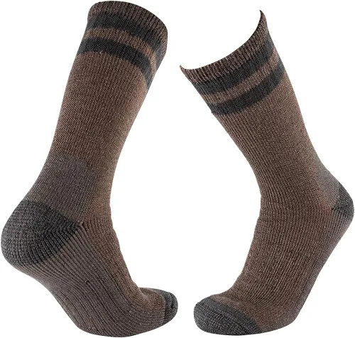 Miniatura 5 de CEREBRO Calcetines de lana merino para hombre, calcetines acolchados a media pantorrilla, que absorben la humedad, calcetines de senderismo