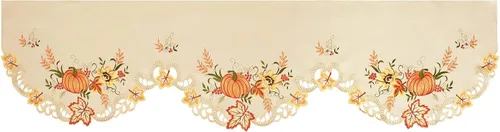 Miniatura 3 de Calabazas bordadas, mantel superior, bufanda para Acción de Gracias (58 x 17 pulgadas)