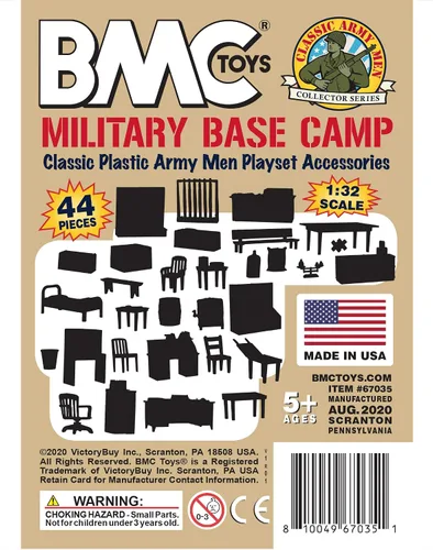 Miniatura 7 de BMC Classic Marx Military Base Camp - 44 piezas de plástico ejército hombres Playset Accesorios