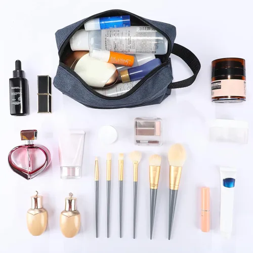 Miniatura 5 de Paterr Neceser de Viaje de 16 Piezas para Mujeres y Hombres, Grande, Resistente al Agua, Bolsa de Afeitar Colgante, Bolsa Cosmética con Asa y Negro