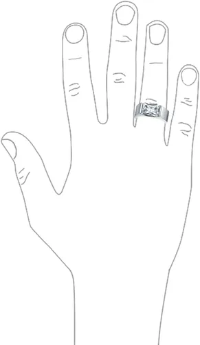 Miniatura 4 de Personalize Simple Geometric 4CTW - Anillo de compromiso rectangular de imitación de zafiro azul o circonita cúbica transparente, corte esmeralda