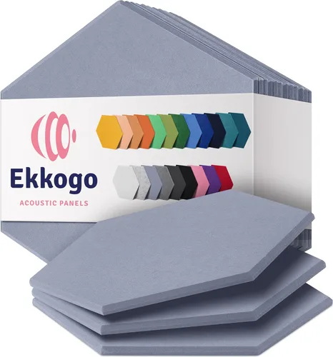 Miniatura 100 de Paneles insonorizantes de alta densidad para pared, forma hexagonal, paquete de 12 unidades de 14" x 12.1" x 0.4", color azul mezclilla Azul denim