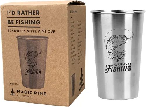 Miniatura 3 de Vaso de acero inoxidable "I'd Rather Be Fishing", regalo único para chicos, uso en casa, campamento, cámper, oficina, viajes, como regalo