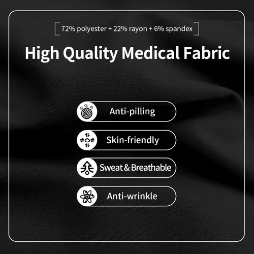 Miniatura 3 de VIAOLI Conjunto de uniformes médicos para mujer, conjunto de camiseta con cuello en V y pantalones deportivos para enfermería médica, atención