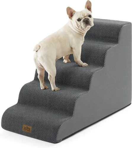 Miniatura 15 de COZY KISS Escaleras anchas para perros pequeños de 15.7 pulgadas de alto, escalón para mascotas para cachorros, gatos mayores, rampa curva