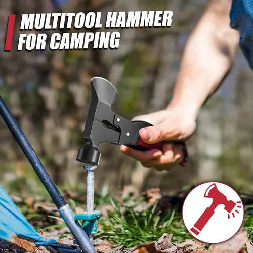 Miniatura 5 de Hacha Multiherramienta 15 en 1, Rellenos de Calcetín Navideño para Hombres Adultos, Accesorios de Campamento Equipo de Supervivencia, Herramienta